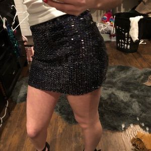 black sequin mini skirt forever 21 small soldout